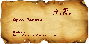 Apró Renáta névjegykártya